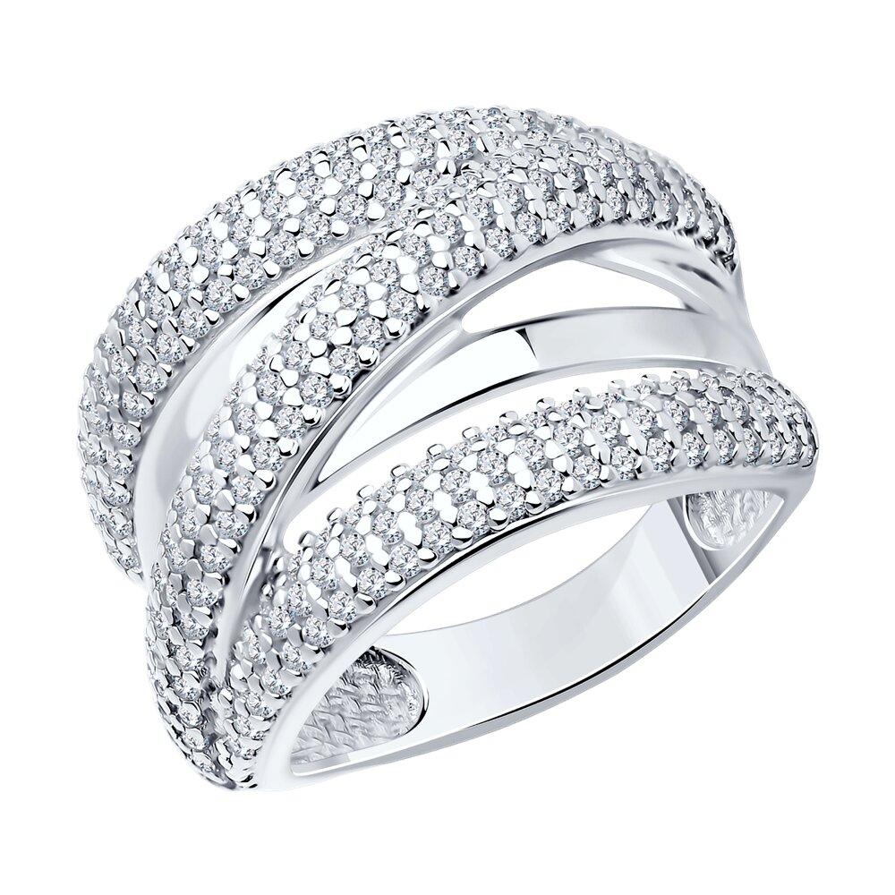 Кольцо из серебра с фианитами - видео на модели