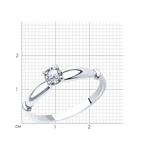 Кольцо из серебра с фианитом из серебро — вид 4