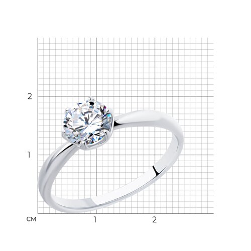 Кольцо из серебра с фианитом из серебро — вид 4