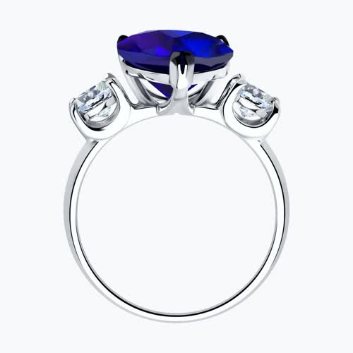 Кольцо из серебра с фианитами из серебро — вид 2