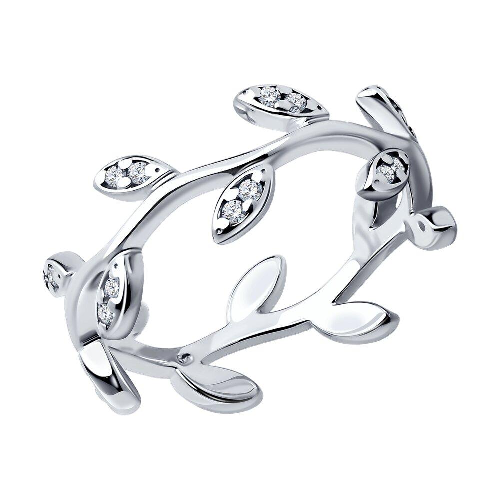 Кольцо из серебра с фианитами - видео на модели