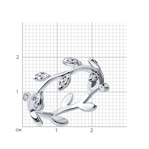 Кольцо из серебра с фианитами из серебро — вид 6