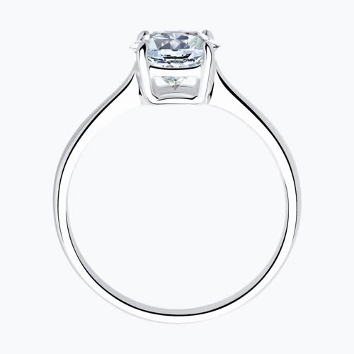 Кольцо из серебра с фианитом из серебро — вид 3