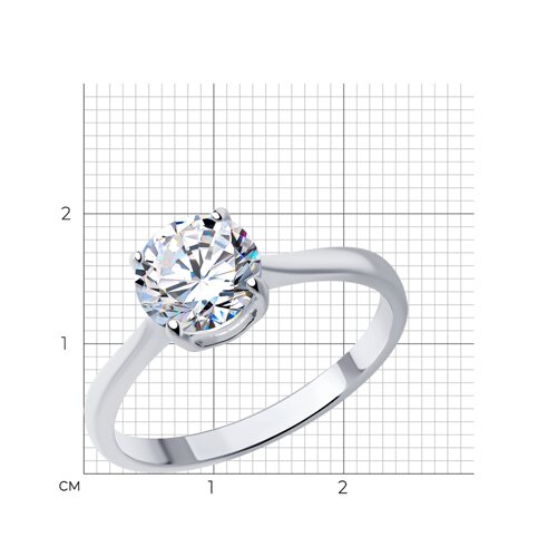 Кольцо из серебра с фианитом из серебро — вид 8