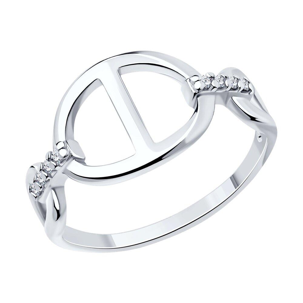 Кольцо из серебра с фианитами - фото 1