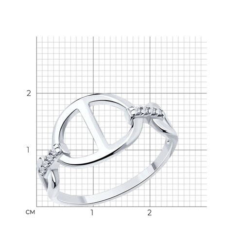 Кольцо из серебра с фианитами из серебро — вид 3