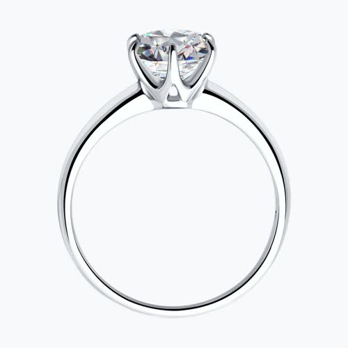 Кольцо из серебра с фианитом из серебро — вид 2