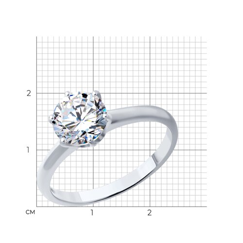 Кольцо из серебра с фианитом из серебро — вид 5