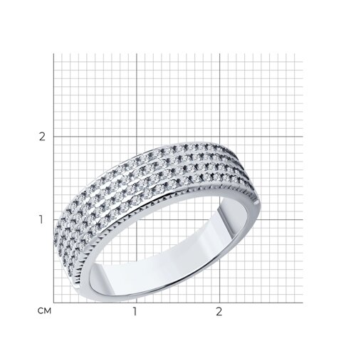 Кольцо из серебра с фианитами из серебро — вид 4