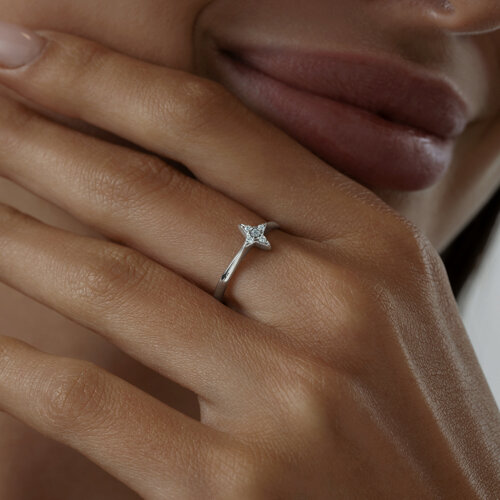 Кольцо из серебра с фианитами из серебро — вид 3