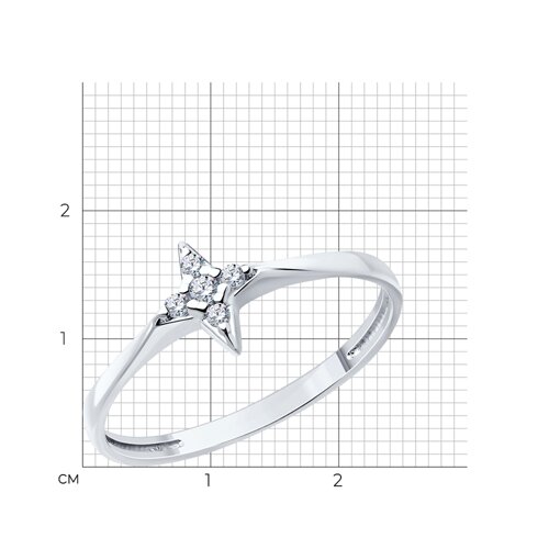 Кольцо из серебра с фианитами из серебро — вид 5