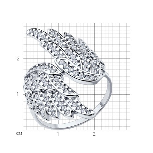 Кольцо из серебра с фианитами из серебро — вид 4