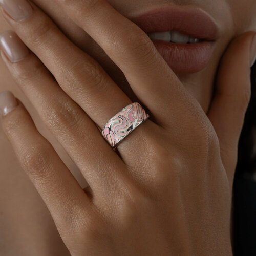 Кольцо из серебра с эмалью из серебро — вид 2