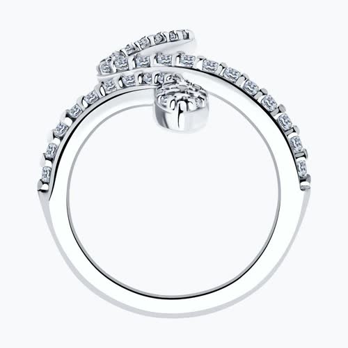 Кольцо из серебра с фианитами из серебро — вид 2