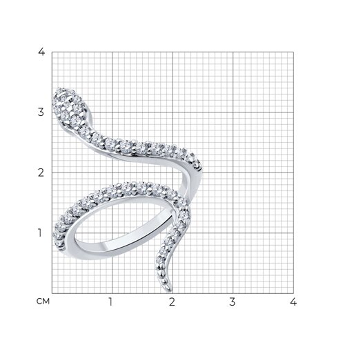Кольцо из серебра с фианитами из серебро — вид 5