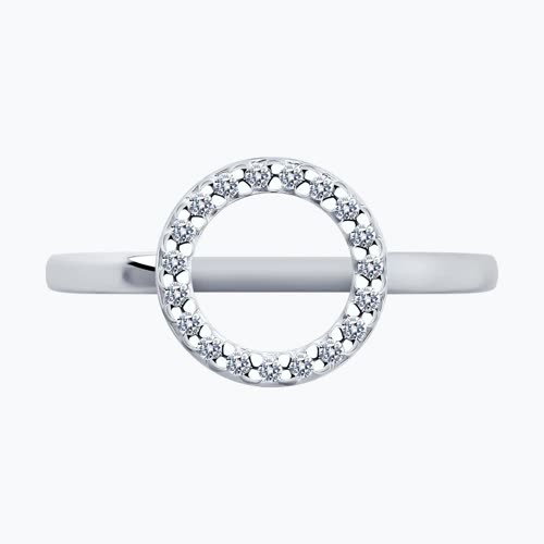 Кольцо из серебра с фианитами из серебро — вид 2