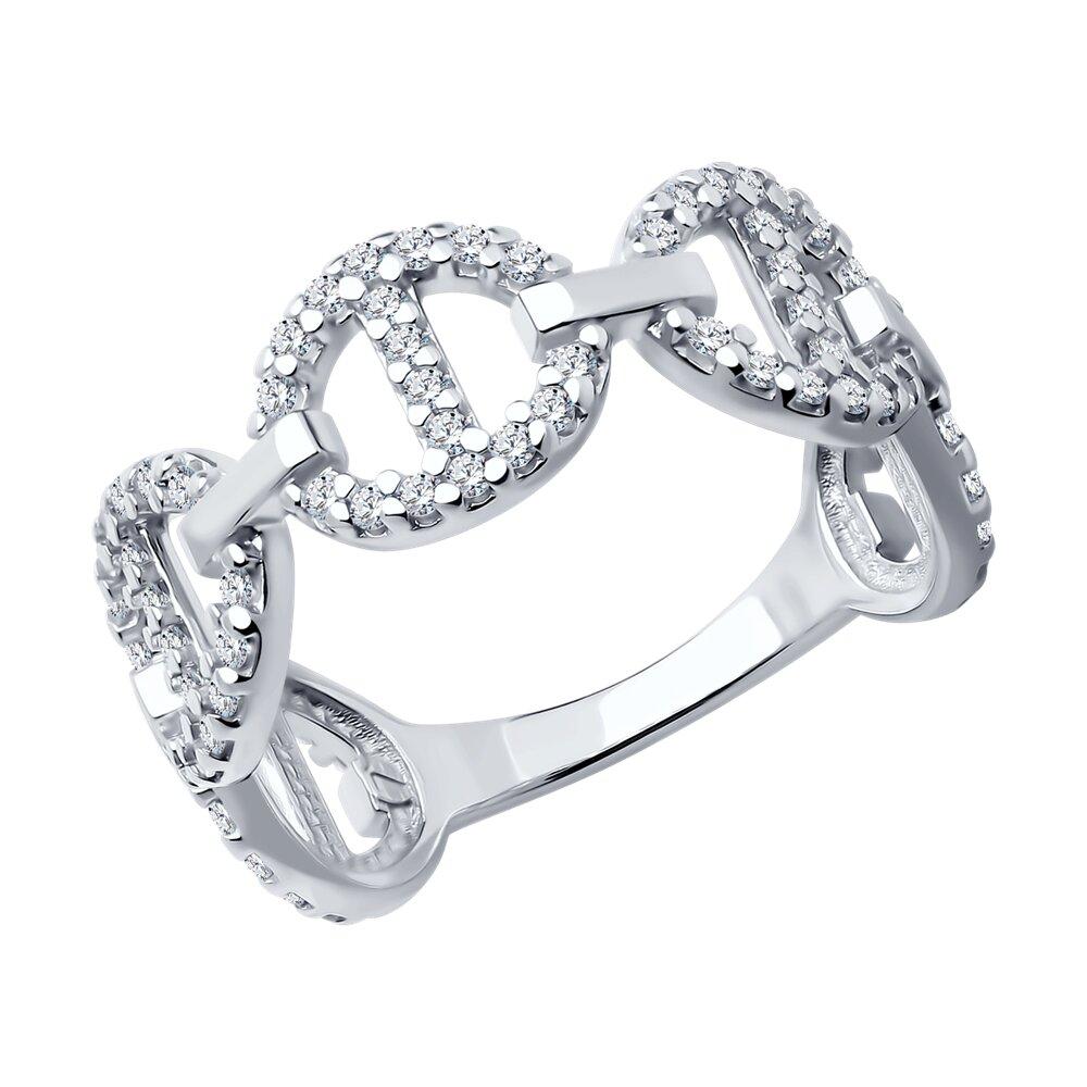 Кольцо из серебра с фианитами - видео на модели