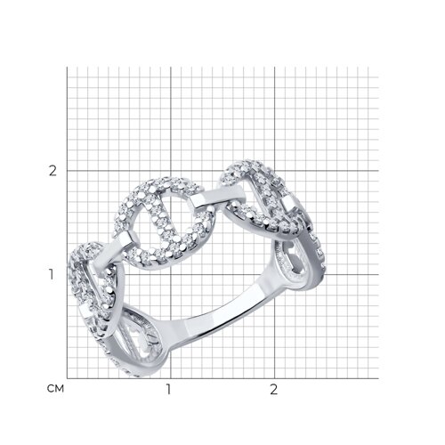 Кольцо из серебра с фианитами из серебро — вид 3