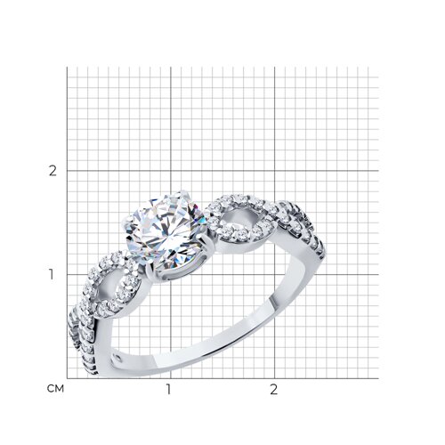 Кольцо из серебра с фианитами из серебро — вид 4