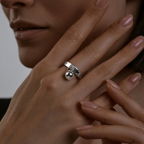 Кольцо из серебра из родированное серебро — вид 2