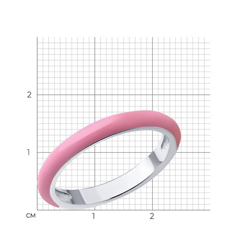 Кольцо из серебра с эмалью из родированное серебро — вид 3