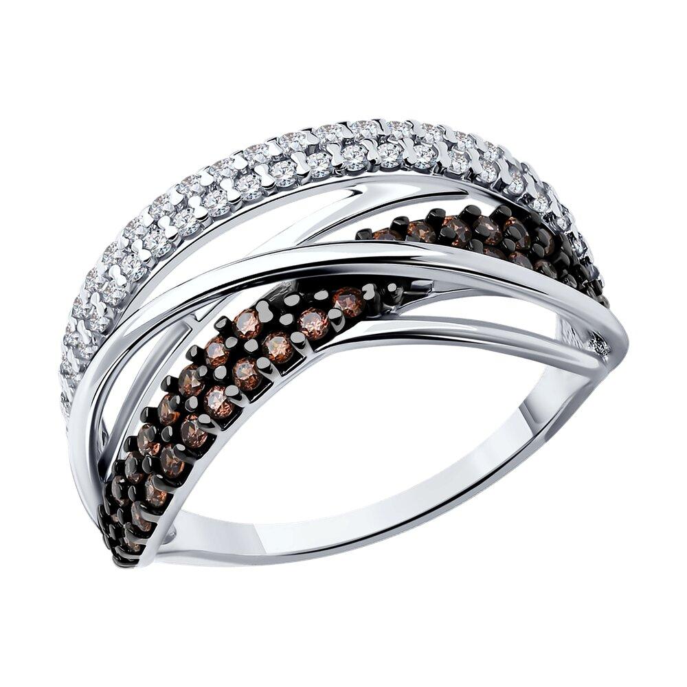 Кольцо из серебра с фианитами - видео на модели