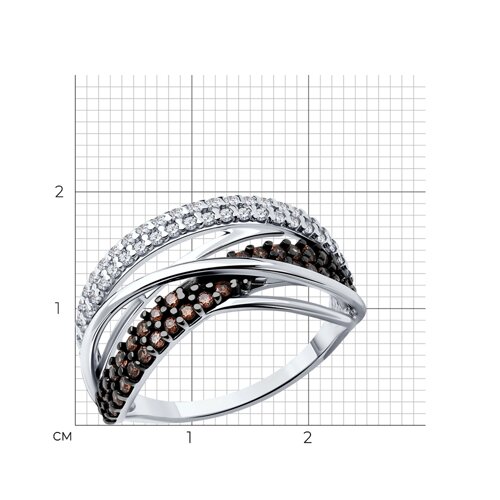 Кольцо из серебра с фианитами из серебро — вид 4