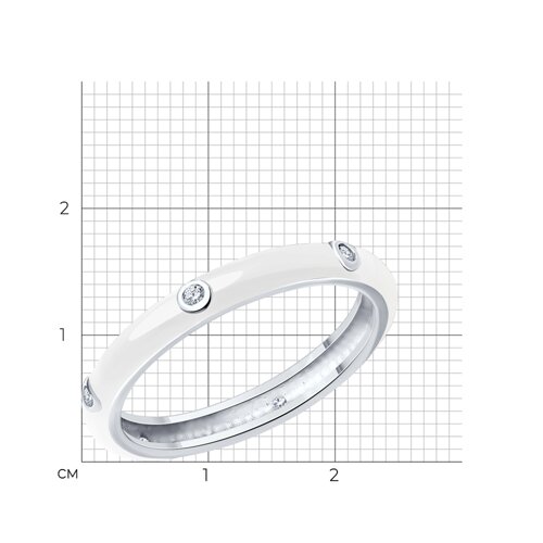 Кольцо из серебра с фианитами и эмалью из серебро — вид 5