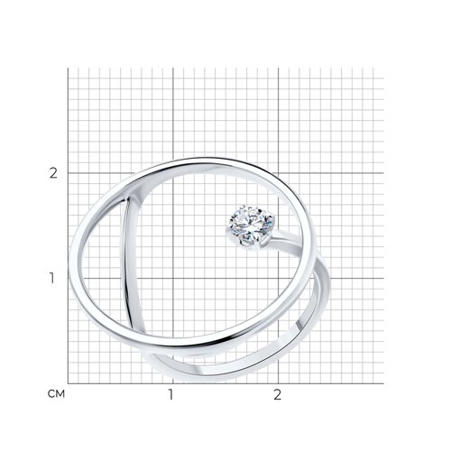 Кольцо из серебра с фианитом из серебро — вид 4