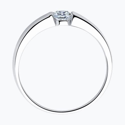 Кольцо из серебра с фианитом из серебро — вид 3