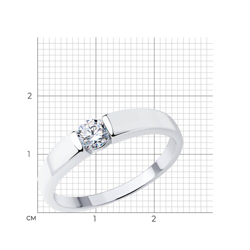 Кольцо из серебра с фианитом из серебро — вид 6