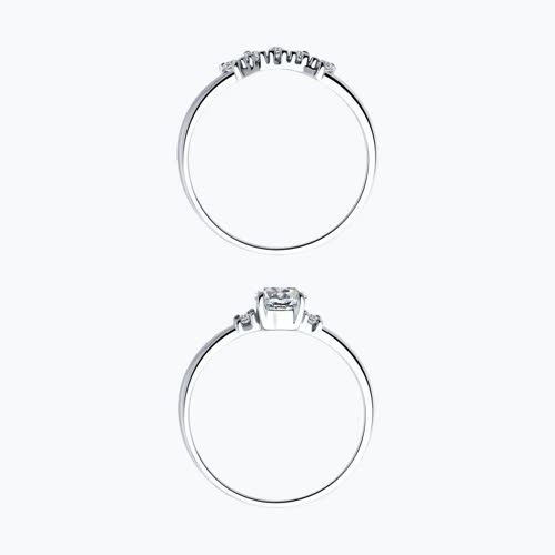 Кольцо из серебра с фианитами из серебро — вид 2