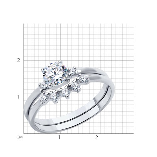 Кольцо из серебра с фианитами из серебро — вид 5