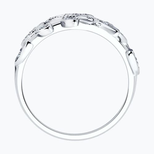 Кольцо из серебра с фианитами из серебро — вид 2