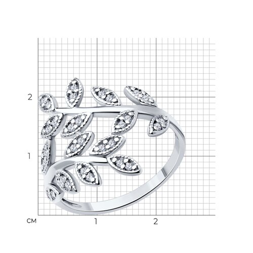 Кольцо из серебра с фианитами из серебро — вид 5