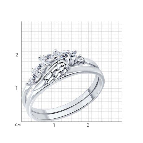 Кольцо из серебра с фианитами из серебро — вид 4