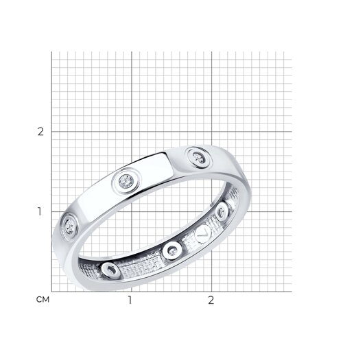 Кольцо из серебра с фианитами из серебро — вид 4