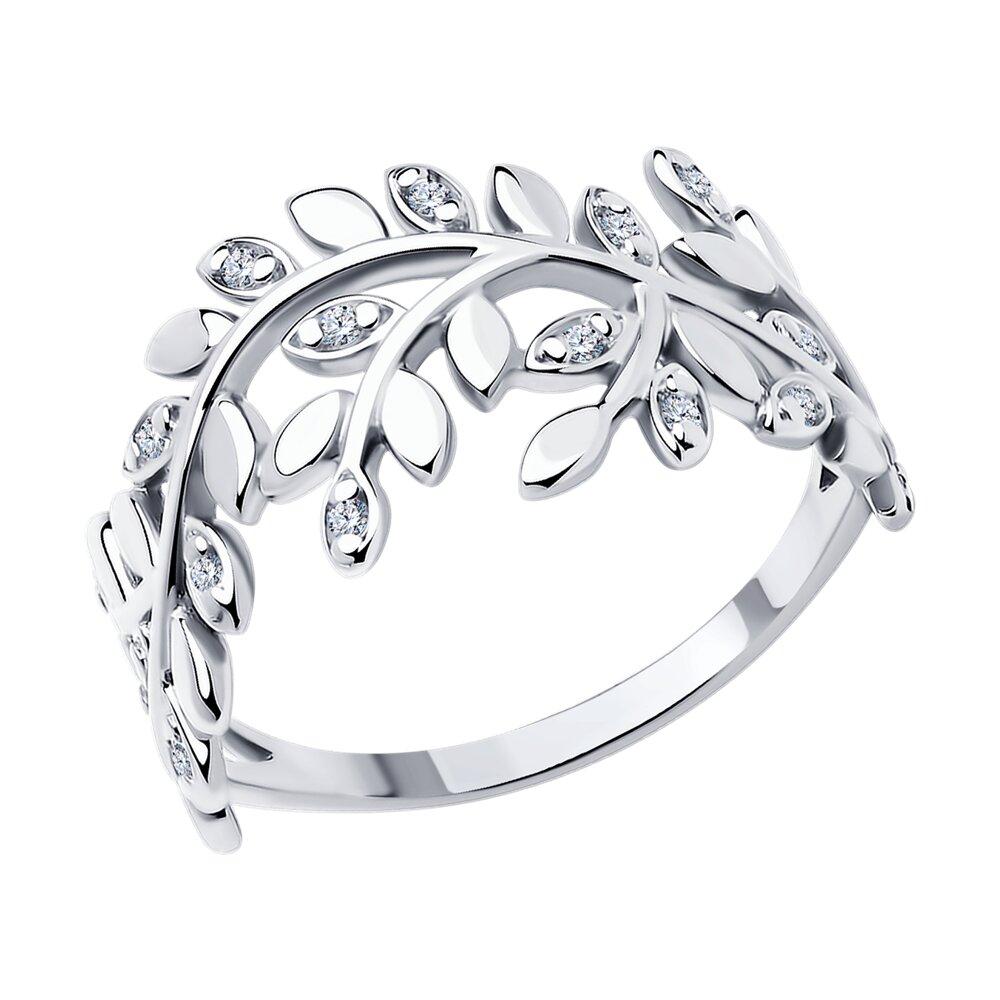 Кольцо из серебра с фианитами - видео на модели