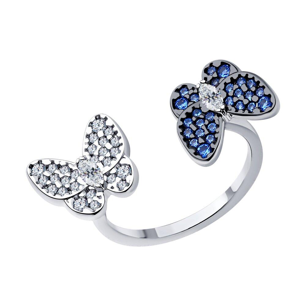 Кольцо из серебра с фианитами - видео на модели