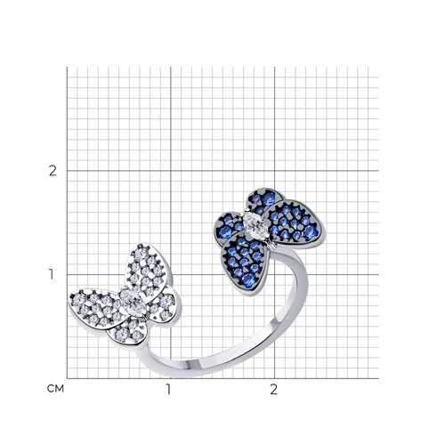 Кольцо из серебра с фианитами из серебро — вид 4