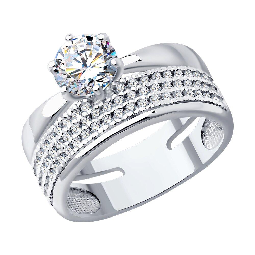 Кольцо из серебра с фианитами - видео на модели