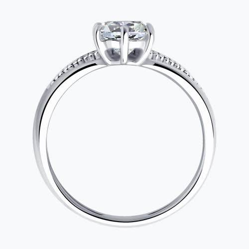 Кольцо из серебра с фианитами из серебро — вид 3