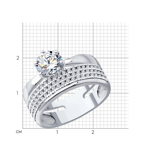 Кольцо из серебра с фианитами из серебро — вид 6