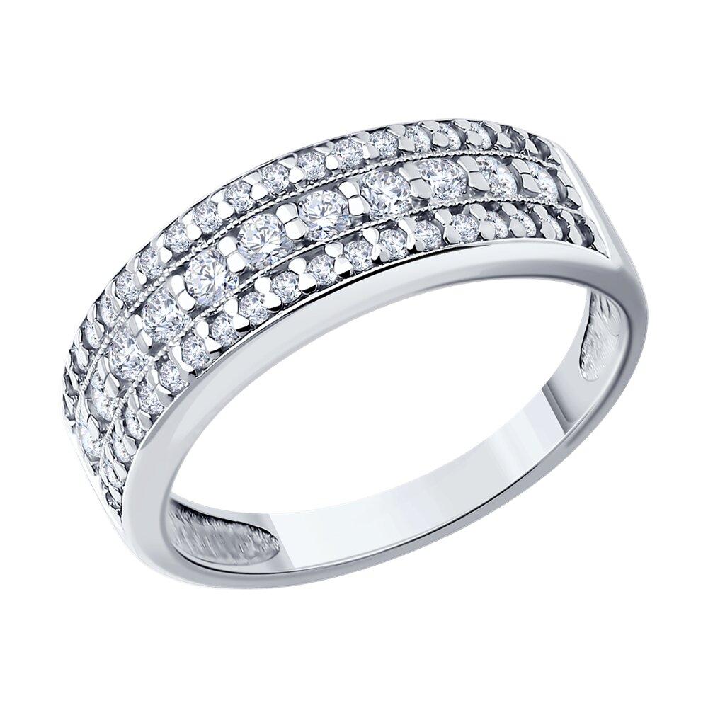 Кольцо из серебра с фианитами - видео на модели