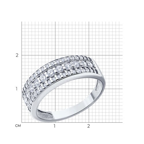 Кольцо из серебра с фианитами из серебро — вид 4