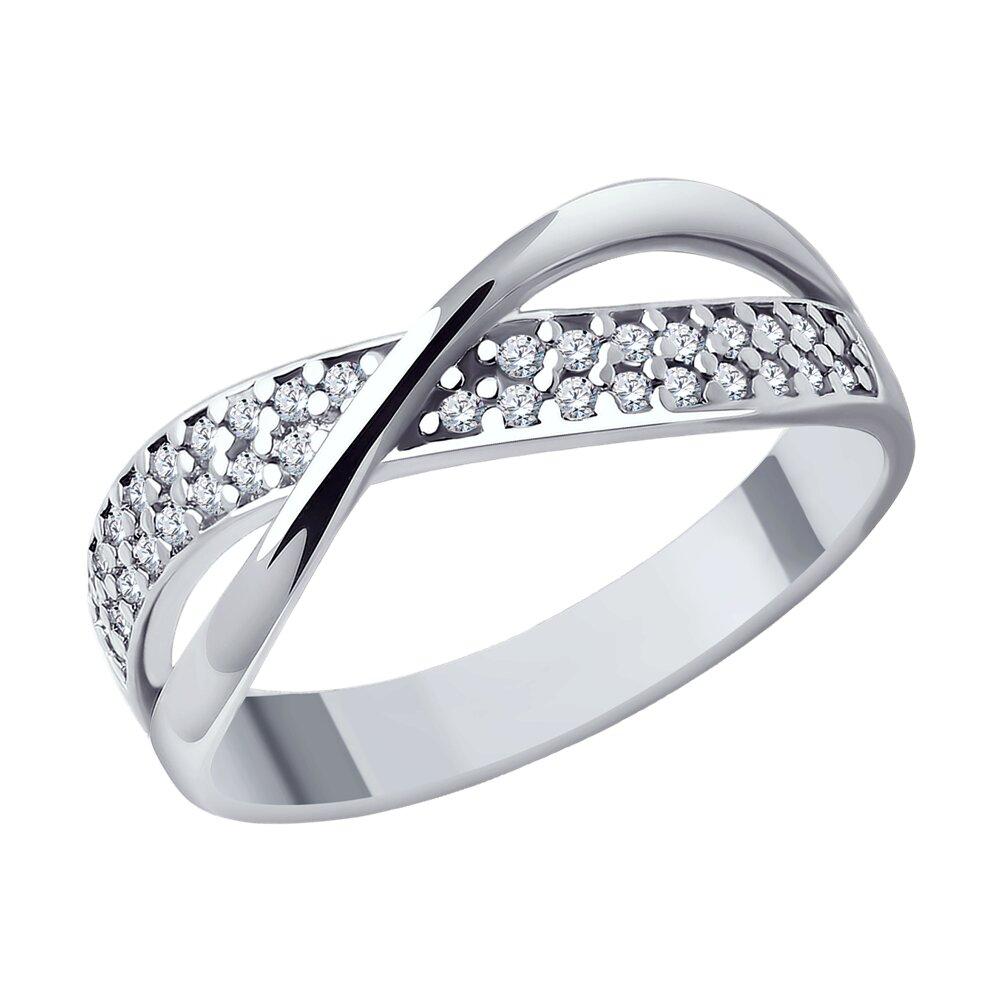 Кольцо из серебра с фианитами - видео на модели