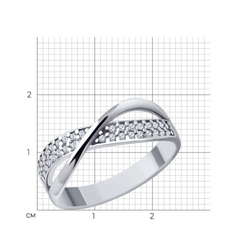 Кольцо из серебра с фианитами из серебро — вид 5