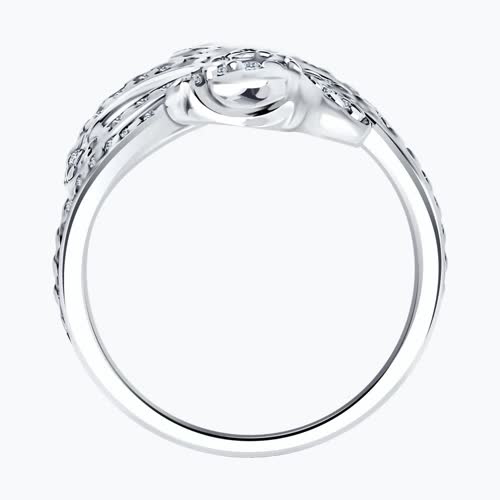 Кольцо из серебра с фианитами из серебро — вид 2