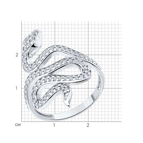 Кольцо из серебра с фианитами из серебро — вид 5