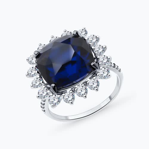 Кольцо из серебра с фианитами из серебро